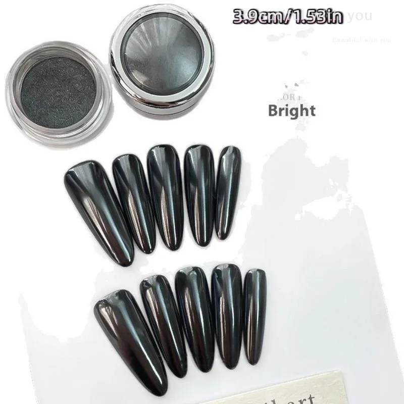 Paillettes revêtues de cristal noir, reflets brillants, breloque pour ongles, décoration pour Salon de manucure, fournitures de manucure