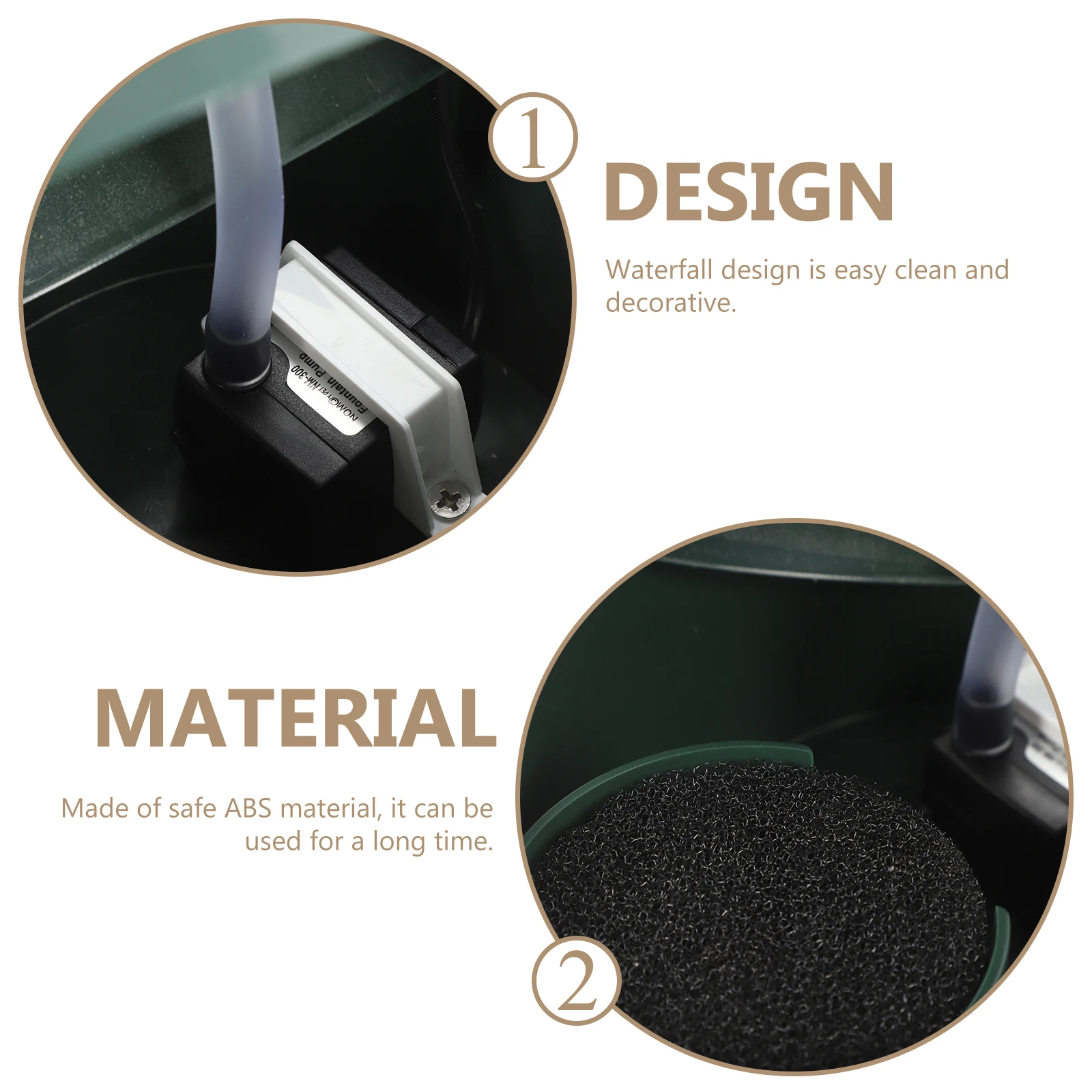 

1PC Waterfall Shape Water Dispenser Lizard Drinking Bowl Pet Running Water Bowl Auto Pet Drinking Supplies (US Plug)