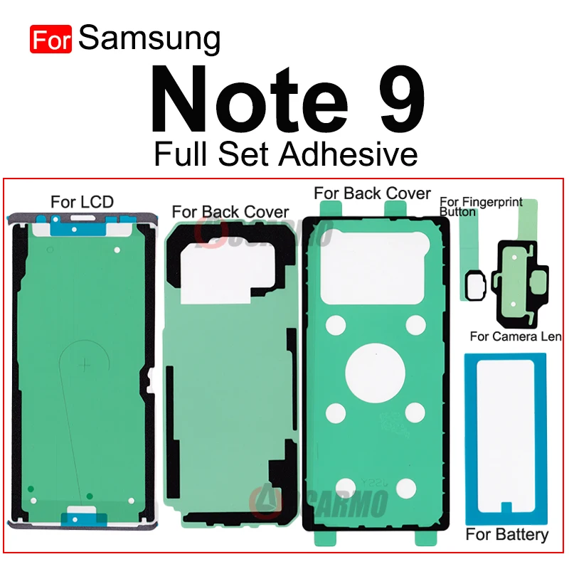 Do Samsung Note 9 8 7 10 Plus 20 Ultra Note10 Note9 Przednia tylna pokrywa LCD Bateria Pełny zestaw Wodoodporna taśma samoprzylepna Naklejka z klejem — zdjęcie 7