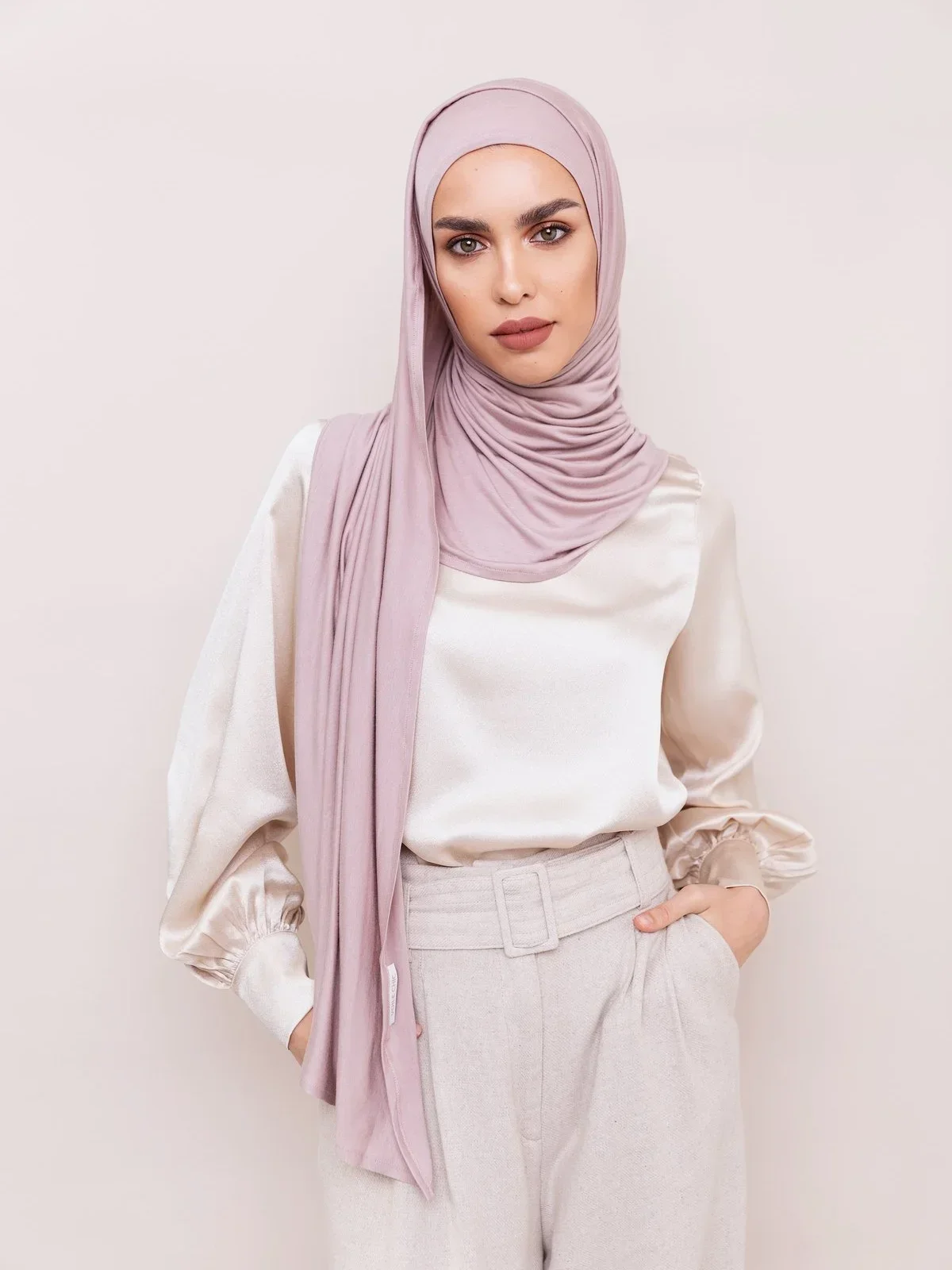 Pinless Instant Premium Cotton Jersey Hijab Shawls Good Stitching Head Scarf Wrap Muslim Women Ladies Scarves 170X60 cm