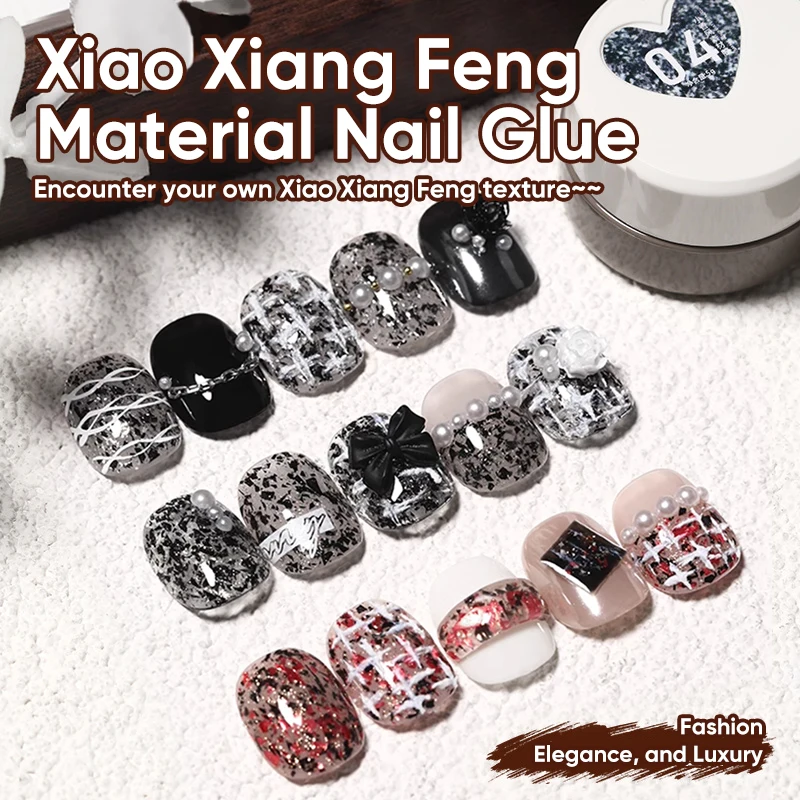 Xiaoxiangfeng Materiale Smalto per unghie gel glitterato Nuovo tipo di pittura Colla Pellicola glitter esplosiva Colla esclusiva per saloni di manicure