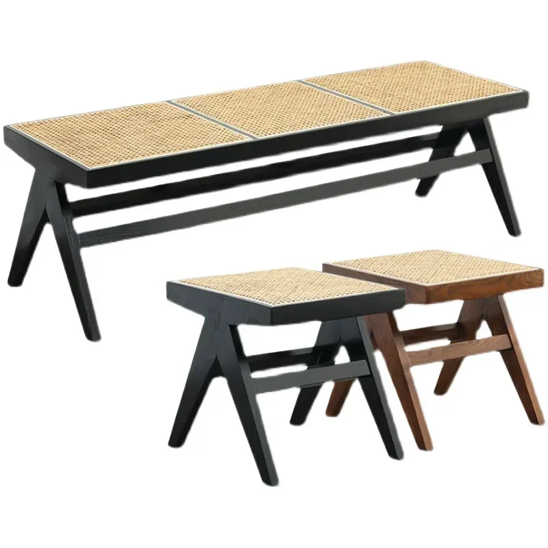 

Simple Modern Bed End Stool Retro Shoe Changing Stool Long Stool Home B&B