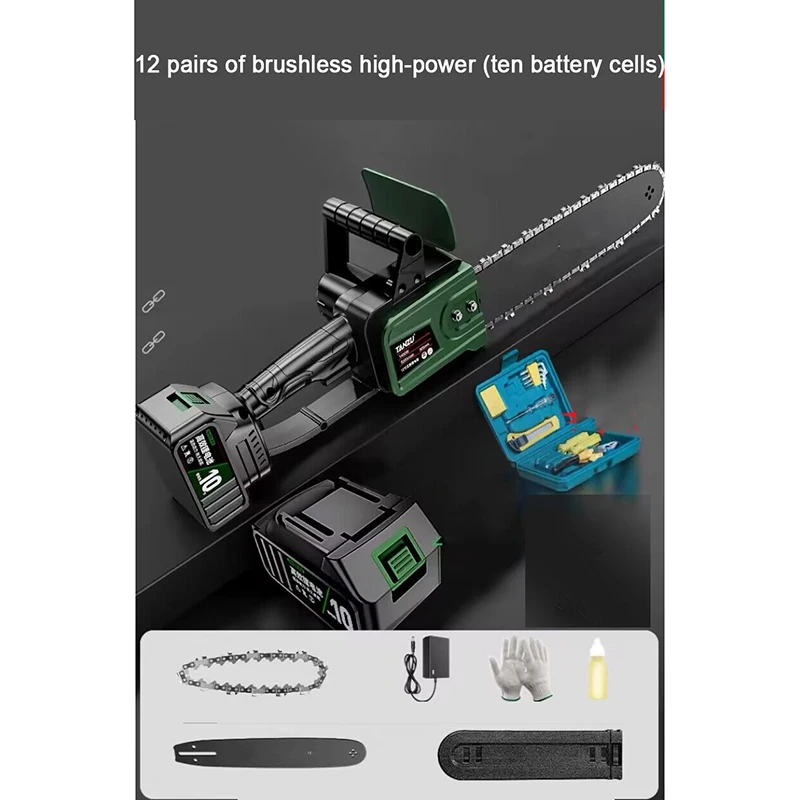 Cutter Machine 12 Inch Brushless Electric Chain Saw Handheld Pruning Woodworking Cutting Tool Garden Branch