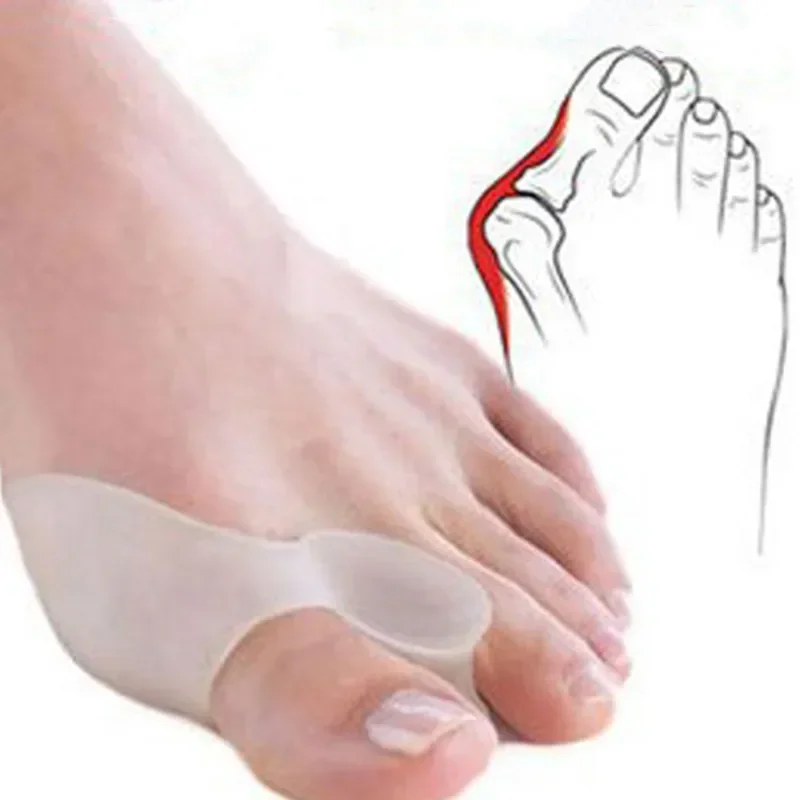 Corrector de pulgar de Gel de silicona, separador Protector del dedo pequeño, alisador de dedos Valgus, herramienta de almohadillas de alivio para el cuidado de los pies