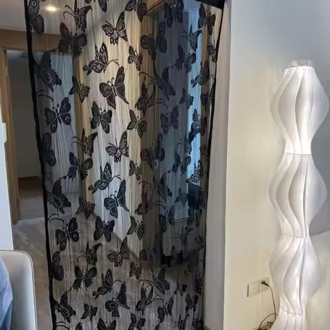 Premium Grid Butterfly Curtain - Elegant Decorative Window Curtain for Living Room Partition/Bedroom Door/Wedding Decor