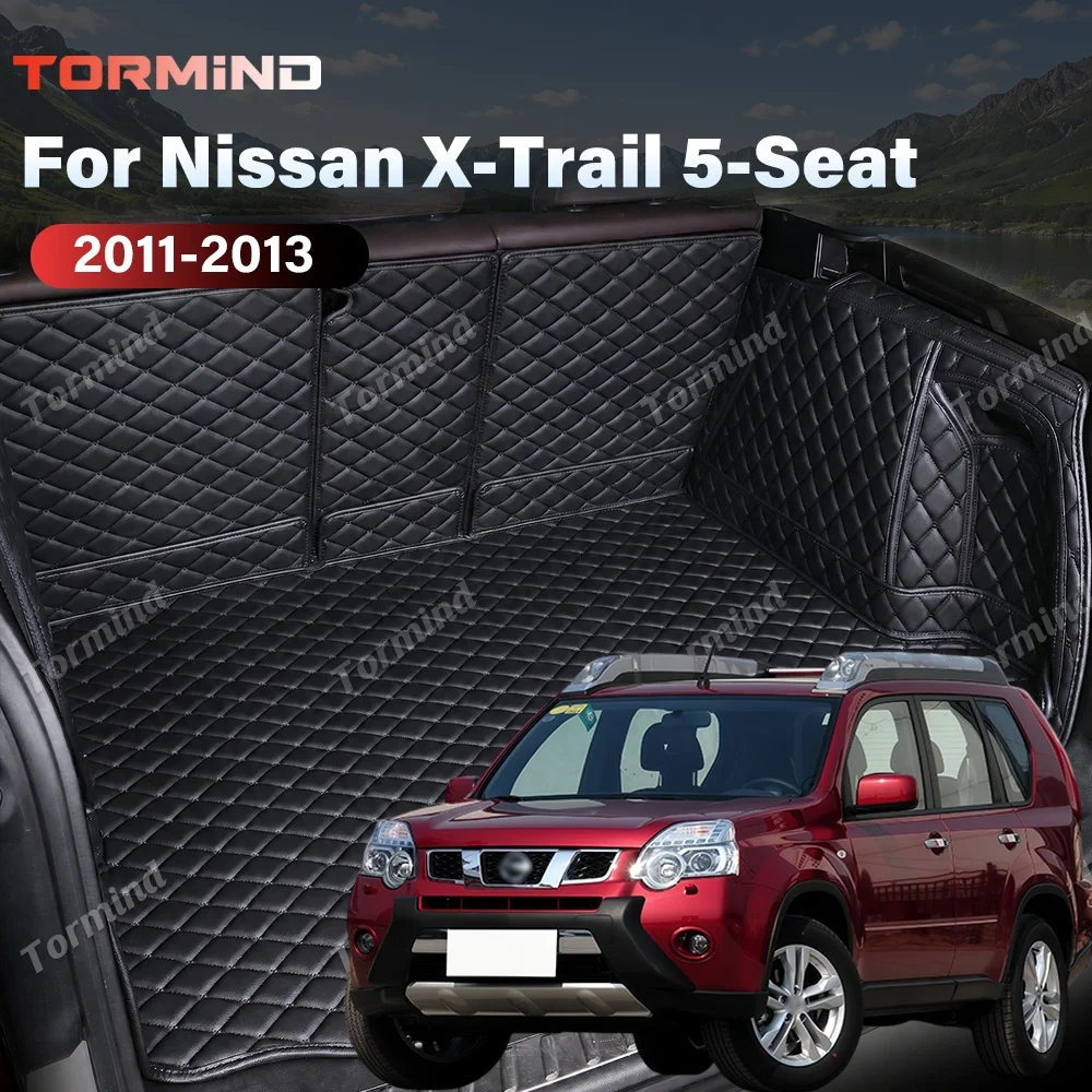 Tormind For Nissan X-Trail 2011 2012 2013 Car Trunk Mats Carpet Cargo Liner Car Backrest Pad Interior Accessories Protector