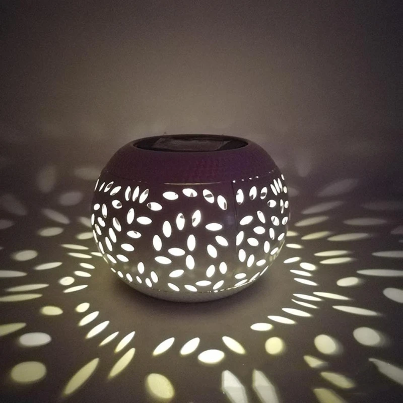 الفناء الخلفي LED أضواء فانوس تعمل بالطاقة الشمسية في الهواء الطلق مصباح طاولة الحديقة للفناء 45BE