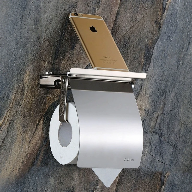 

Wall Hanging Tissue Towel Holder Stainless Steel Tissue Holder for Bathroom Shelf Toilet Accessories Kitchen Tissue Roll Holder
