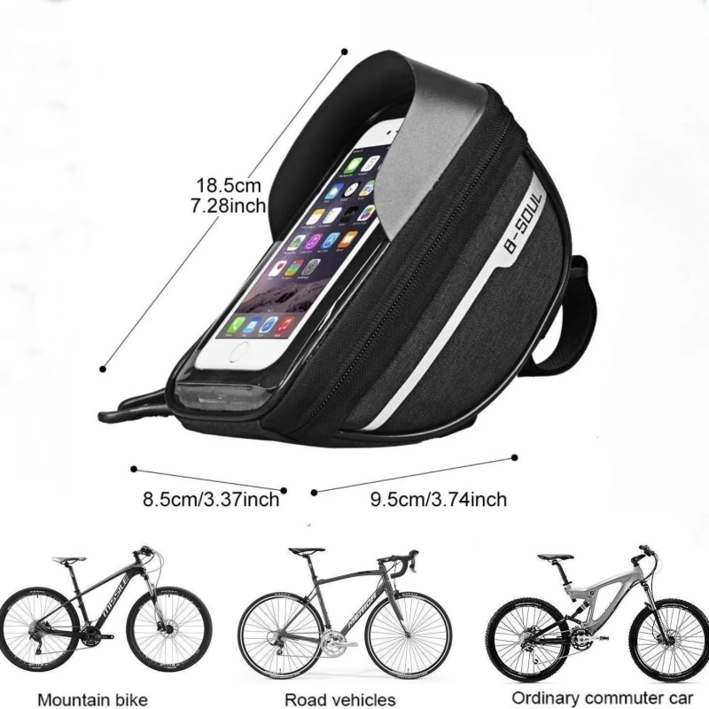 Bicycle bag can hold mobile phones Installed on bicycles, convenient and easy to use