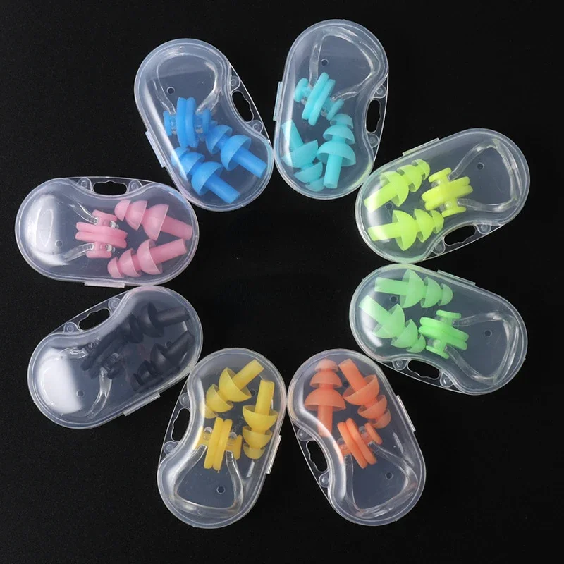 【74】Swimming Products Swimming Nose Clip Earplug Box Dustproof and Waterproof Silicone Soft Earplug Nose Clip Set Manufacturer