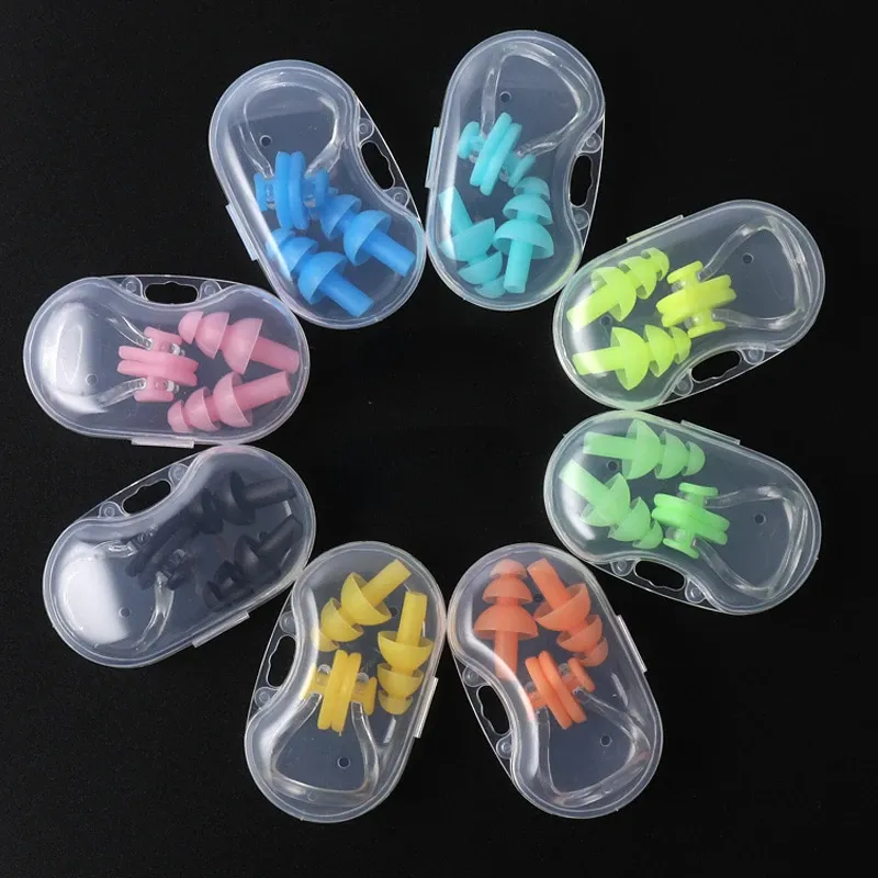  Swimming Loops Earplugs Nose Clip Set Silicone Soft Swimming Accessories Boxed Dustproof and Noise-proof Earplugs Sleeping 