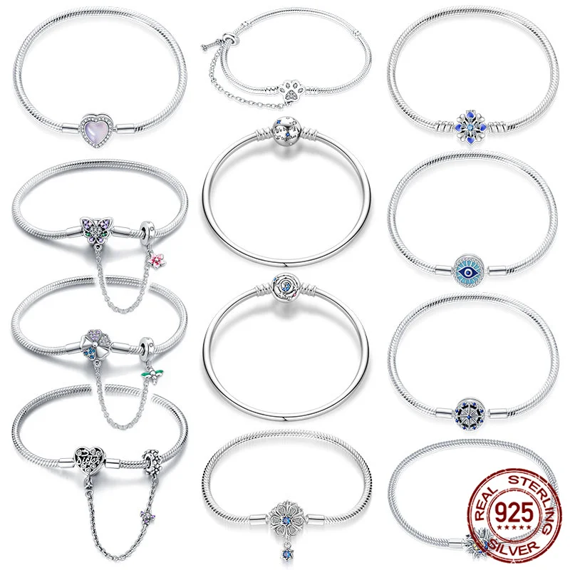 

Classic Starry Sky Women's 925 Sterling Silver Exclusive Bracelet Suitable for DIY Jewelry Beading Making Valentine's Day Gift