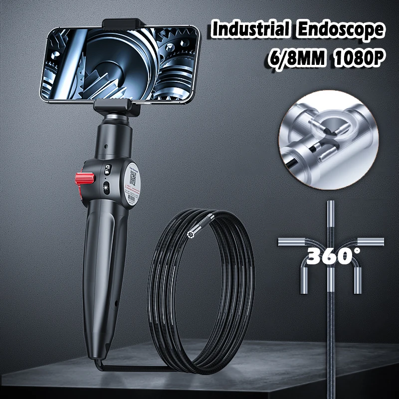 Rotary Video Automotive Boroscope Stethoscope Sewer Endoscope Camera Smartphone With Articulation For Android Iphone IOS Cars