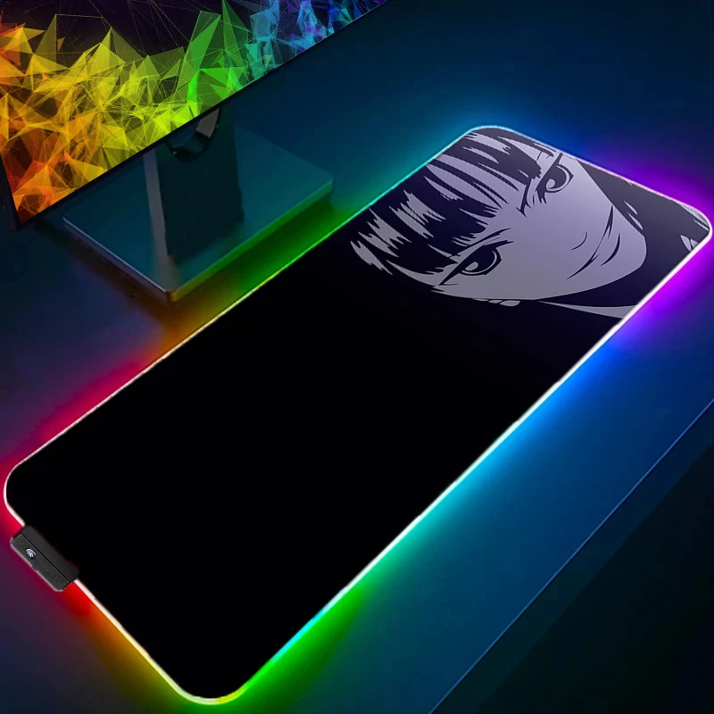 

RGB LED Mouse Pad Laptop Cartoon Keyboard Pad Non-Slip Tablet Pad PC Accessories One Piece Nico Robin Mousepad Gaming Desk Mat