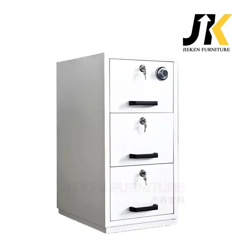 Custom Vertical Metal File Cabinet Fireproof Safe with Combination Lock Office Storage Drawer