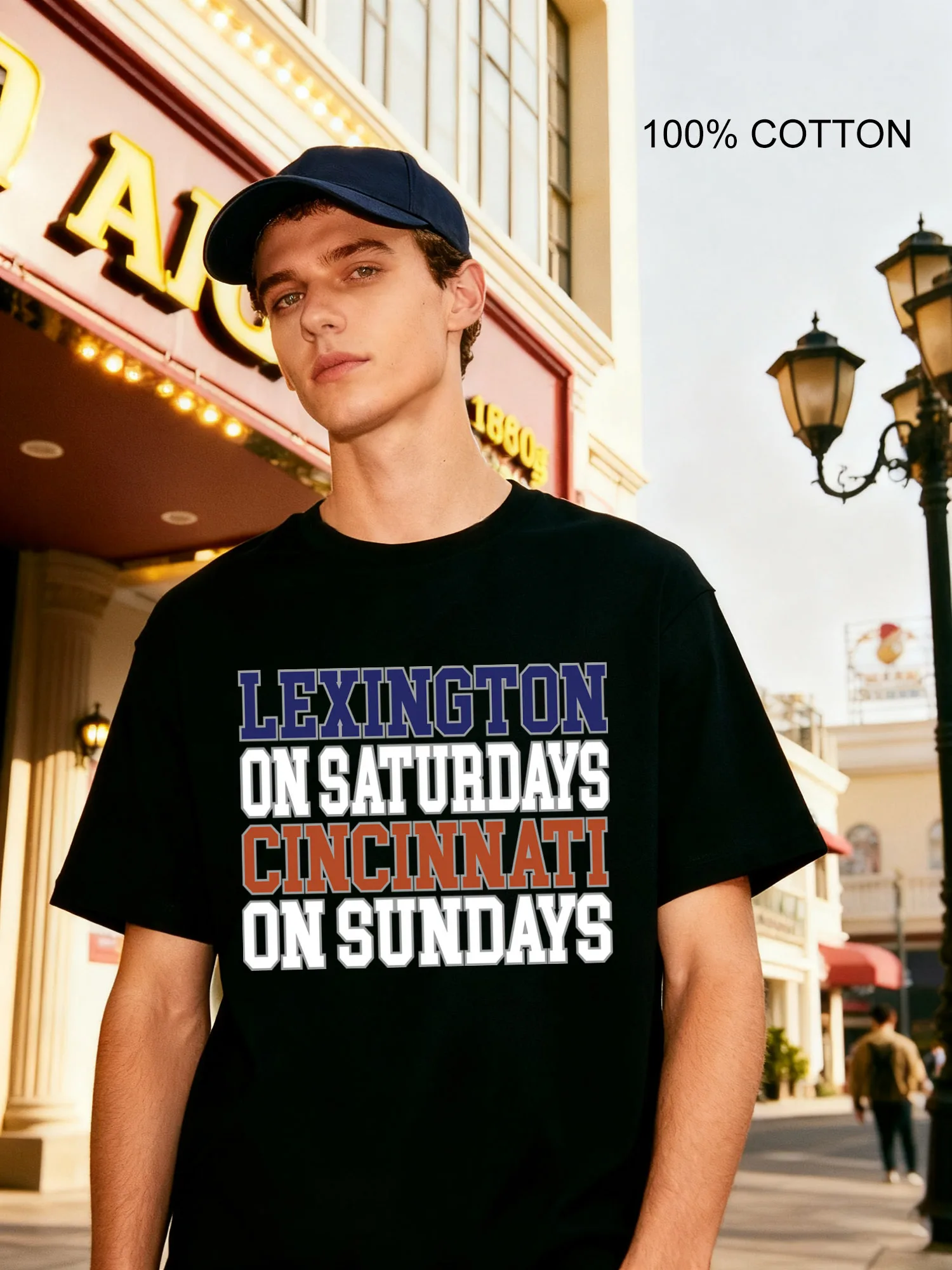 

Lexington Cincinnati Days Men's T-Shirts Casual Design Crew Neck T-Shirt 180g Street 100% Cotton
