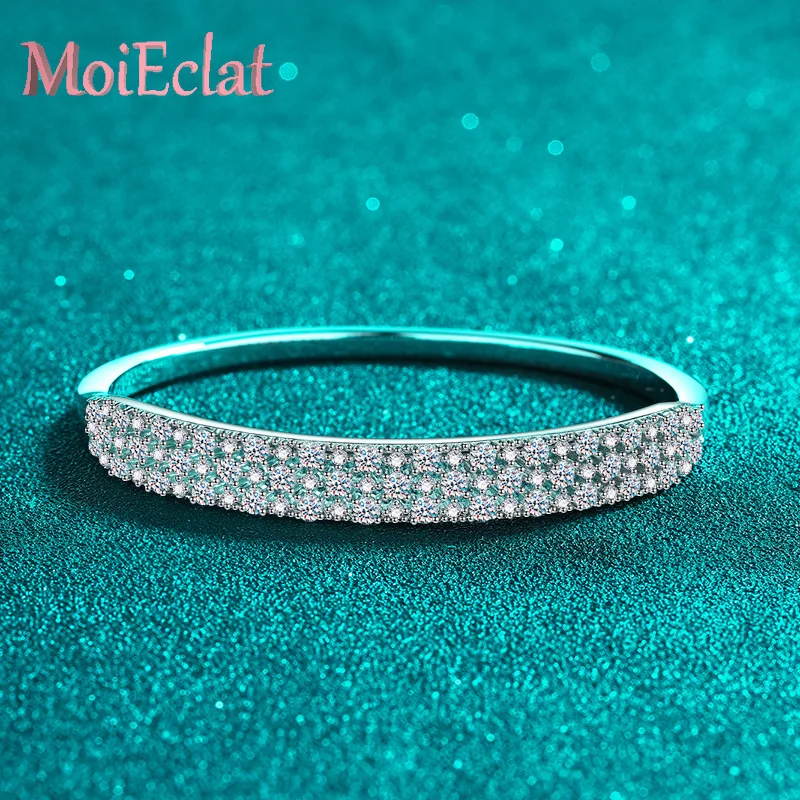 الفاخرة 1 قيراط جميع أساور مويسانيتي غرامة مجوهرات مصممة للنساء، البلاتين PT950 تألق سوار هدية للذكرى السنوية #2