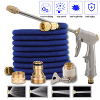 Garden Expandable Magic Hose Flexible Watering Pipe with Spray Water Gun Pressure Washer Farm Courtyard Car Wash Cleaning Tools