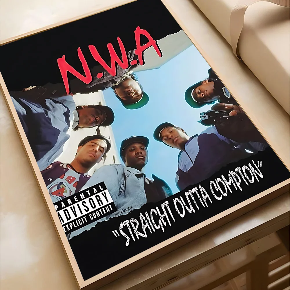 N-NWA Hip Hop Rapper Straight Outta Compton Poster Home Living Room Bedroom Bar Cafe Art Decor