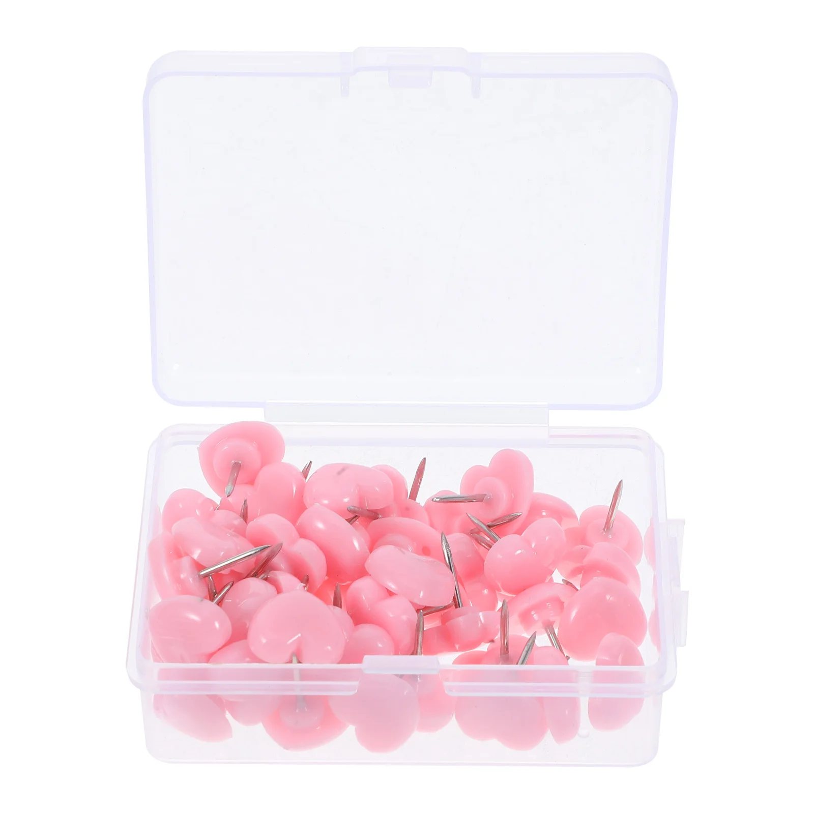 

50Pcs Heart Push Pin Cute Thumbtacks Plastic for Cork Bulletin Notice Board Office Home Decorative Markers Message Board Pin