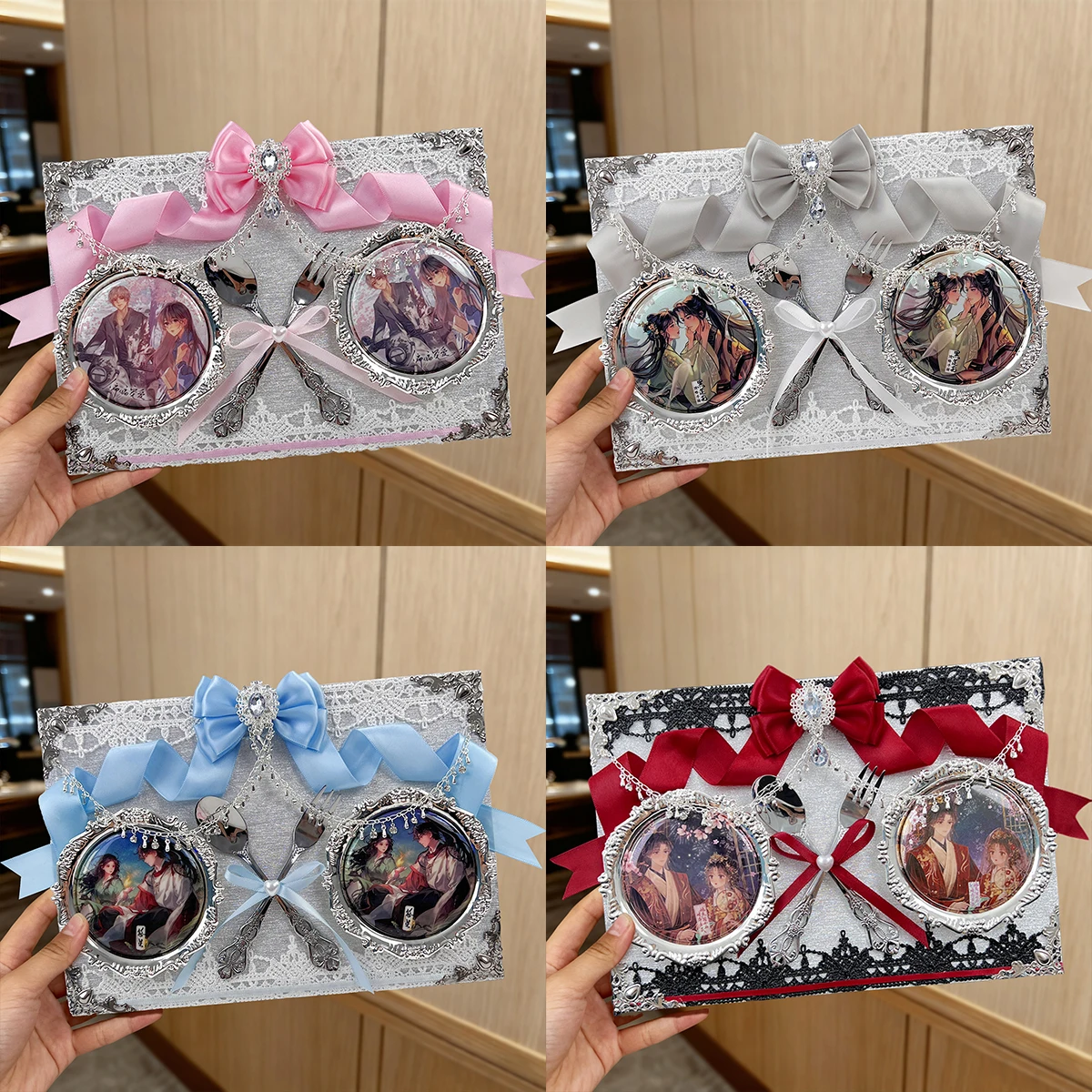 Cosplay Ita Bag Organizer Board Dinner Plate Goods Display Lace Ribbon Handmade Badge Display Board Decoration