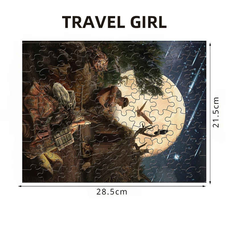 女の子のための漫画の動物のジグソーパズル,減圧パズル,画像の組み立て,旅行おもちゃ,教育ギフト,100個