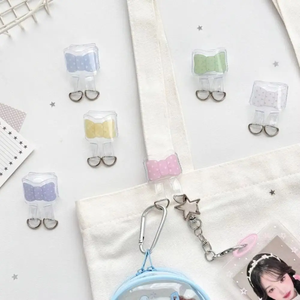 Polka Dot Bow Bag Hanging Buckle Transparent DIY Bag Extender Buckle Bowknot Mountain Climbing Buckle Ita Bag Buckle Friends