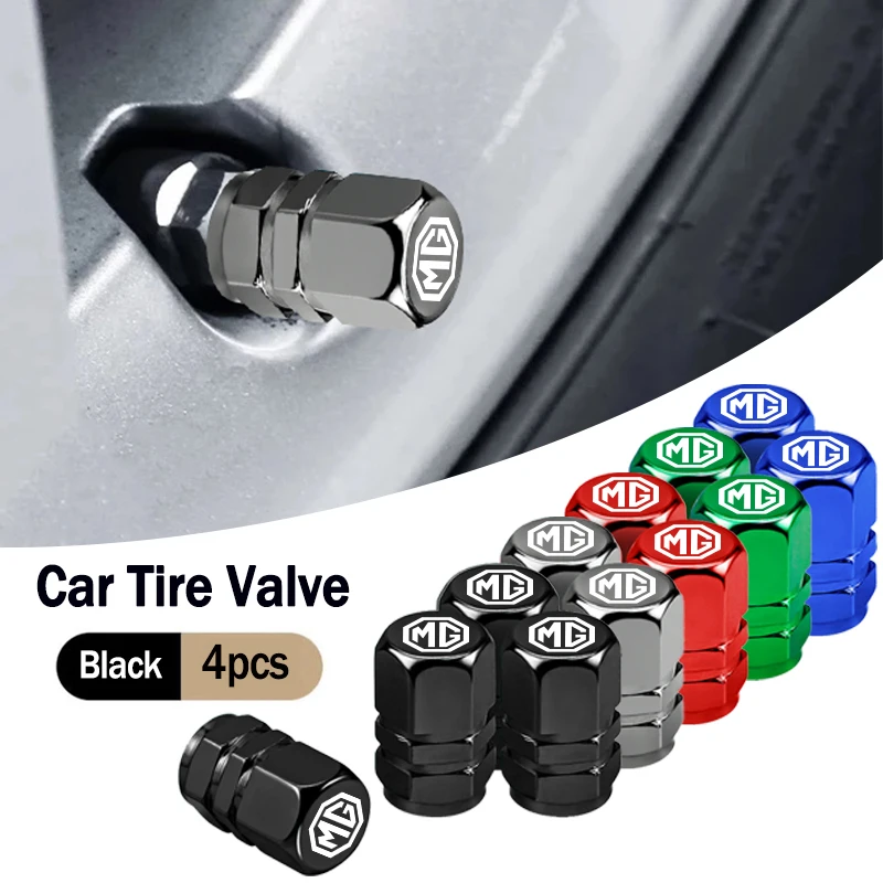 

4pcs Styling Wheel Tire Valve Air Stem Cap Duust Cover For MG Rx5 HS ZST ZS MG3 MG5 MG6 MG7 GT GS Hector ZX EZS EHS Pilot Marvel