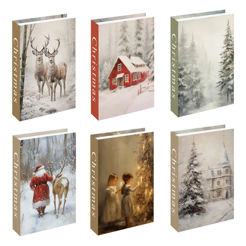 

Merry Christmas Gifts Decoration Storage Box Fake Books Living Room Decorative Hotel Coffee Table Bedroom Aesthetic Home Decor