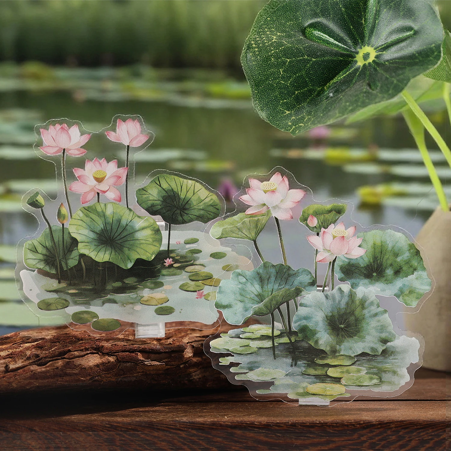 20pcs 크리 에이 티브 비주얼 3D 식물 풍경 애완 동물 스티커 콜라주 DIY 일기 스크랩북 플래너 핸드북 미적 수제 용품