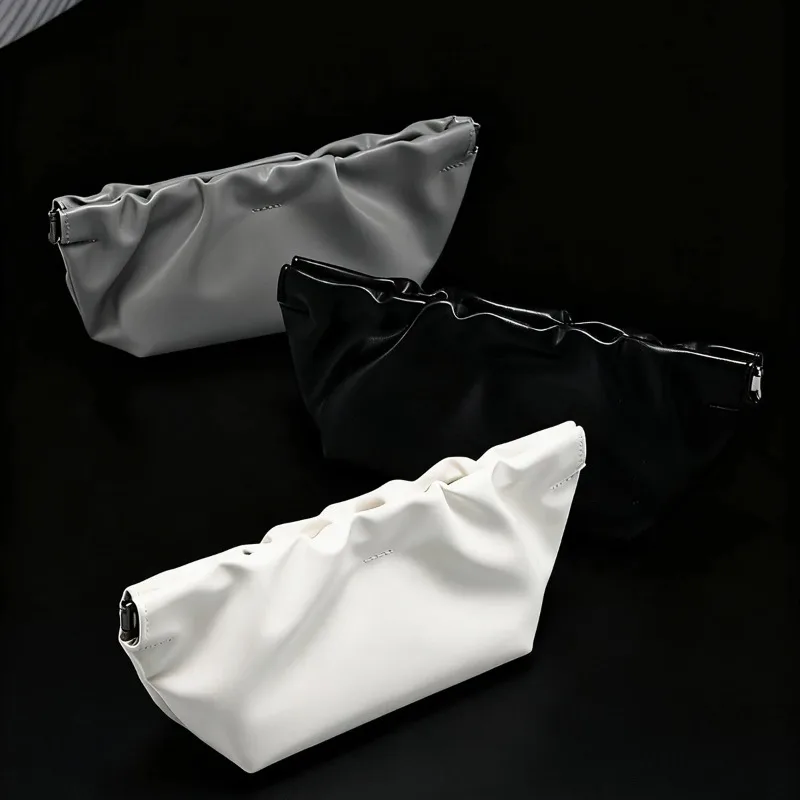 Unisex 1pc New Black Leather Large Capacity Spring Cloud Pack Sunglasses Storage Bag Soft Glasse Case For Daily Use