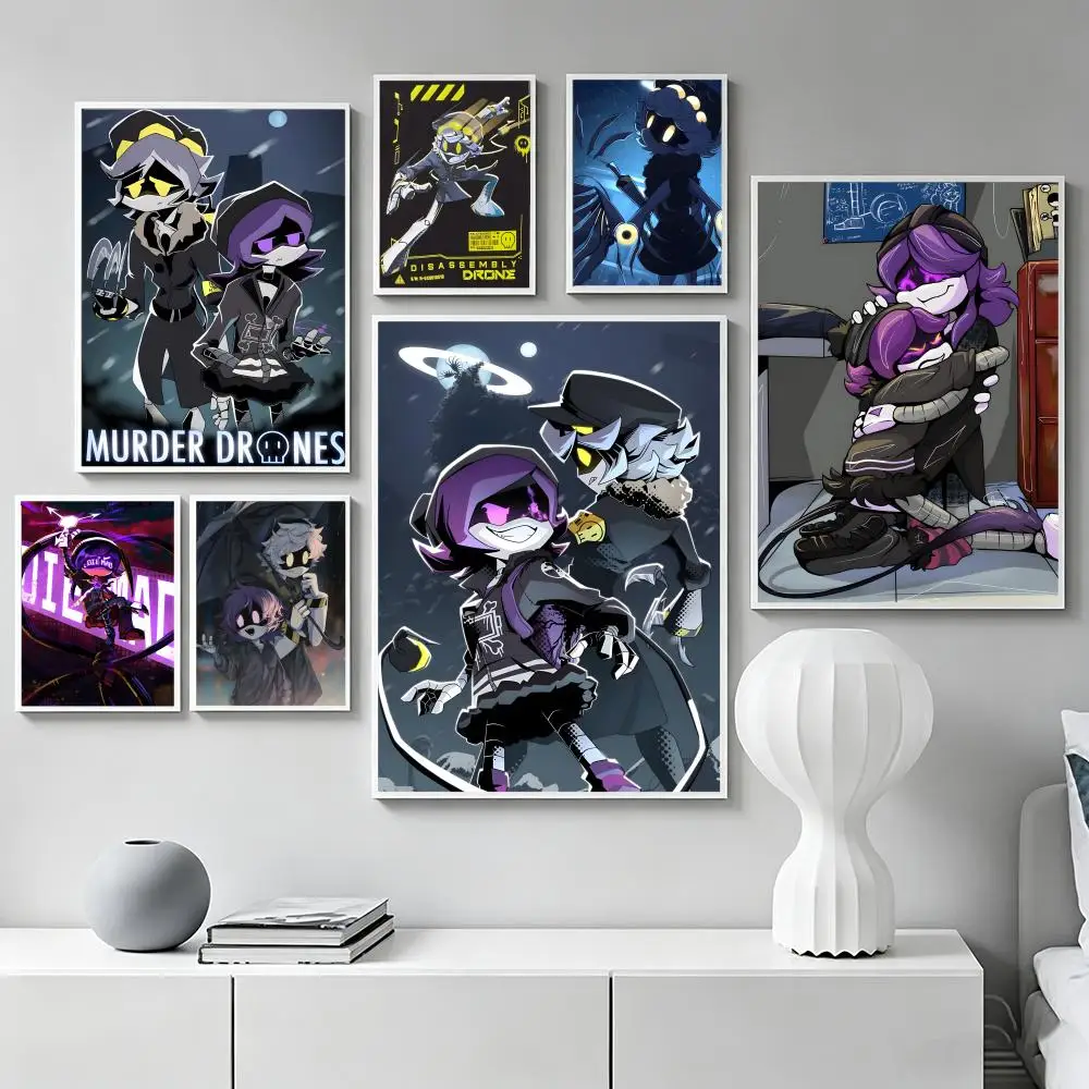 M-Murder Drones Poster Watercolor and Graffiti Posters, Fun Wall Art, Decor Gifts for Living Room, Bedroom