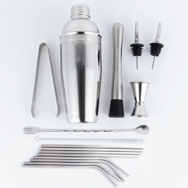 16Pcs Cocktail Shaker Set 750ML Stainless Steel Bar Mixing Cup Bartender Tool Kit