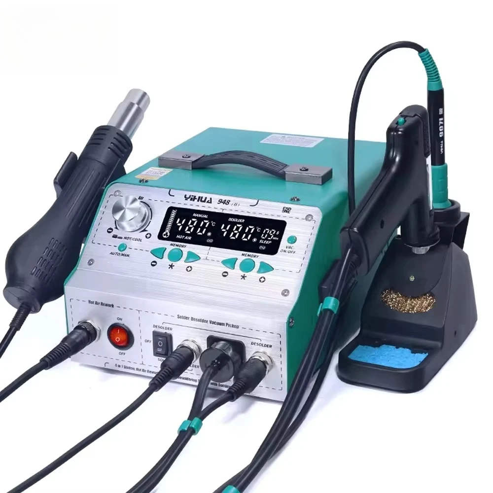 YIHUA 948-II Suction Tin Gun Desoldering Station Hot Air Gun Soldering Iron Suction Pen 4 in 1 Intelligent Soldering Station