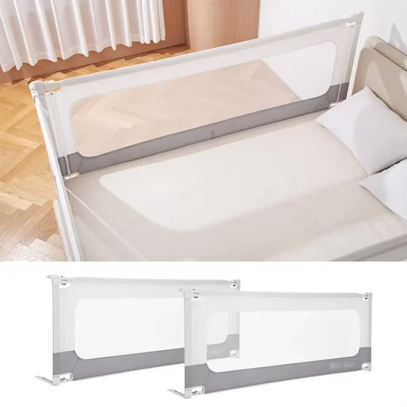 Safety height adjustable metal steel folding bedroom polyester foldable Oxford Bed Railing Material For Infant Baby Bed Rails