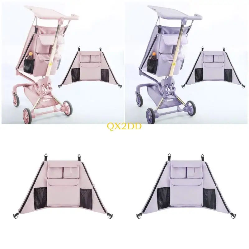 

QX2D Multiple Pocket Pushchair Planner Bag Permanent University Fabric Modifiable Belts Thin