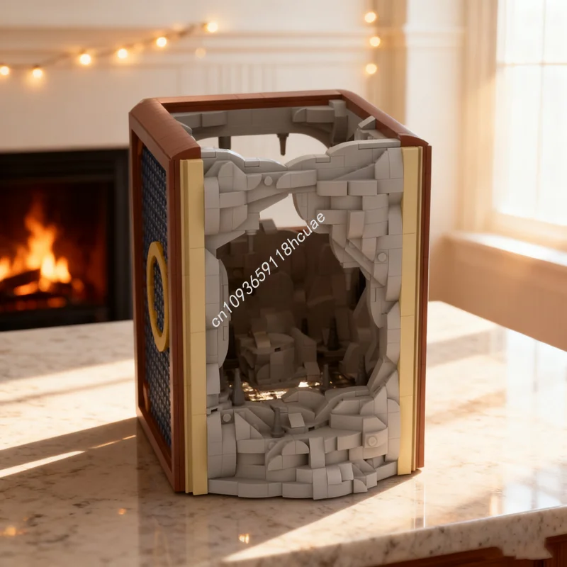 

1301pcs MOC Book Nook The Creature Gollum Rings Model Toys Building Blocks Architecture Festival Gift Assemble Creative Idea