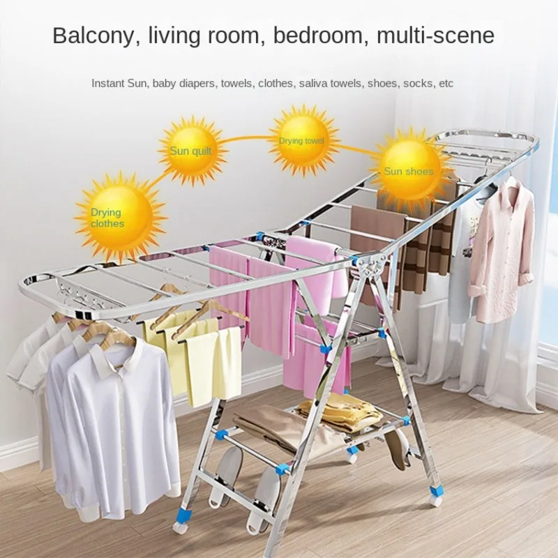 

Stainless Steel Folding Drying Rack – Indoor/Outdoor Clothes Drying Solutions for Balcony, Yard and More