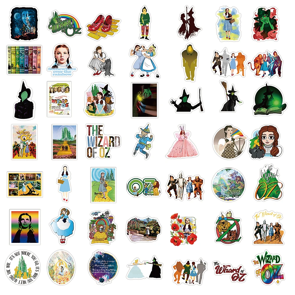 10/30/50pcs Classic Fairy Tale The Wizard of OZ Stickers Cute Cartoon Sticker for Kids Toy Stationery Phone Notebook Decals Pack