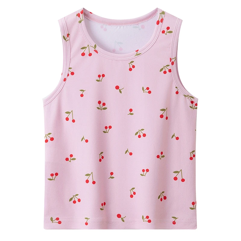 4-teiliges Set für Mädchen: Bequeme, vielseitige Weste für alle Jahreszeiten, süß bedrucktes Oberteil, lässiges ärmelloses T-Shirt für Kinder, Basic-Shirt – Detail 14