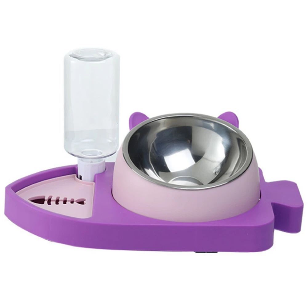 New Three-In-One Small Fish Shape Feeding Water Dispenser Automatic Refilling Cat Bowl Dog Basin Water Dispenser, B