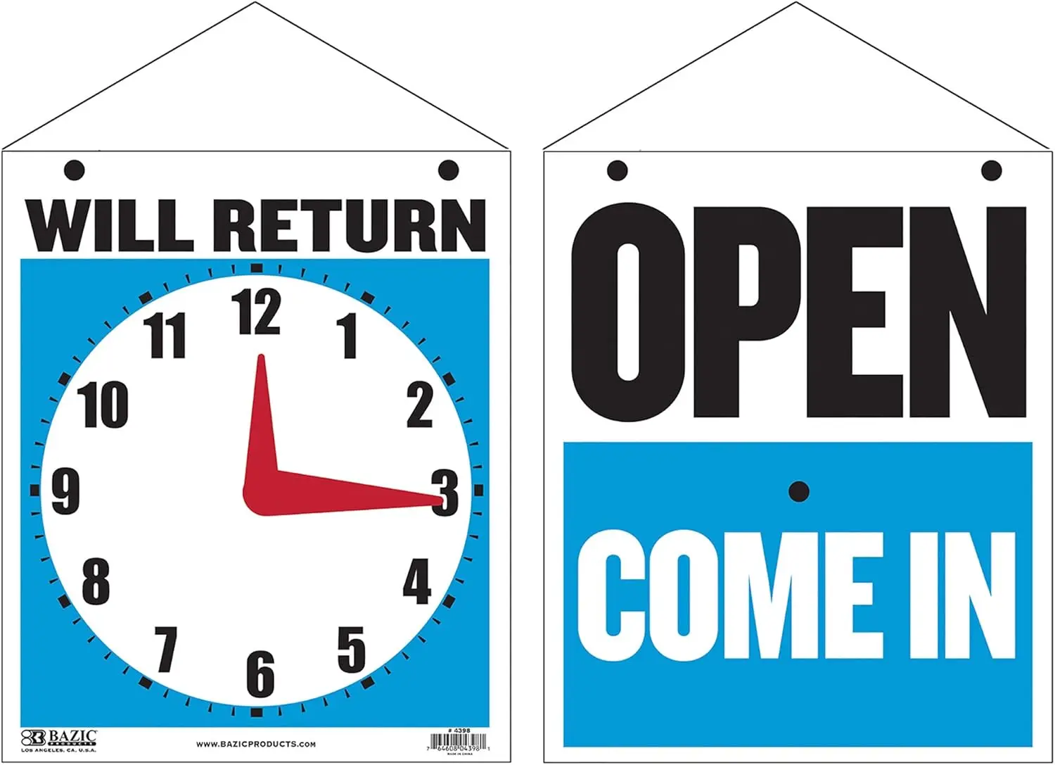 

Open Closed Signs for Business, Double-sided Vinyl Open Signs for BusinWindow, Will Return Clock Sign