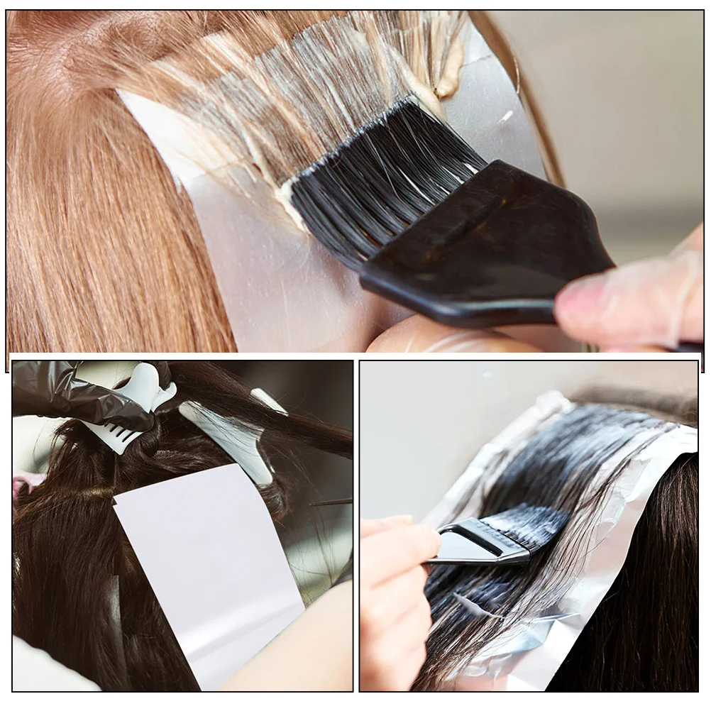 

100Pcs Hair Dye Highlighting Board Clear Plastic Paddle Lightweight Portable Hair Coloring Tool Professional Salon Use