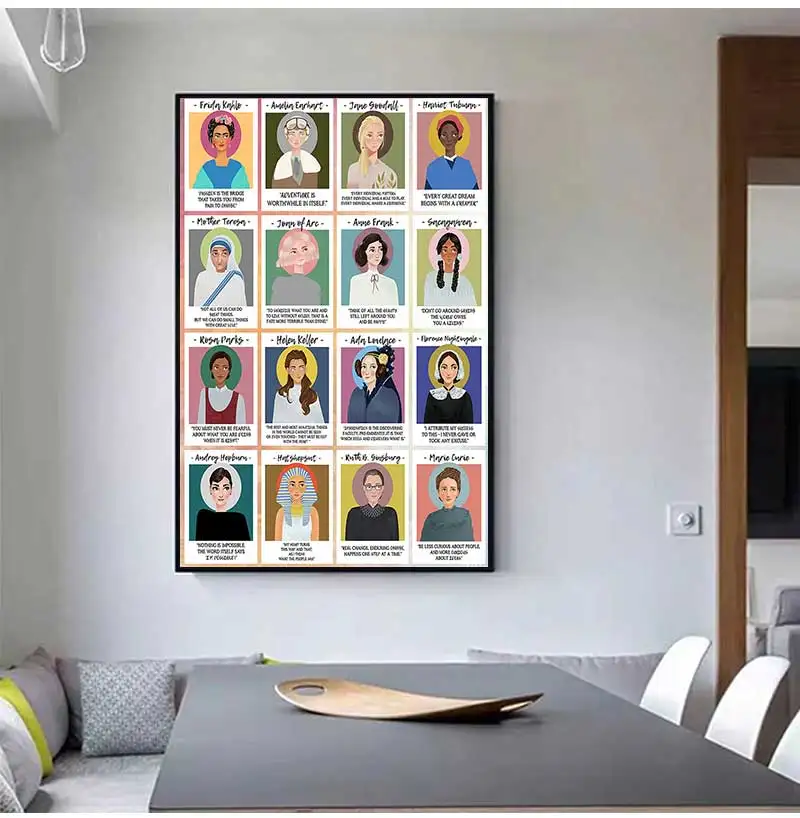 ملصق وطباعة الرسم على لوحات القماش الجدارية الشمال الملصقات يطبع صور لغرفة المعيشة المرأة العظمى في التاريخ #3