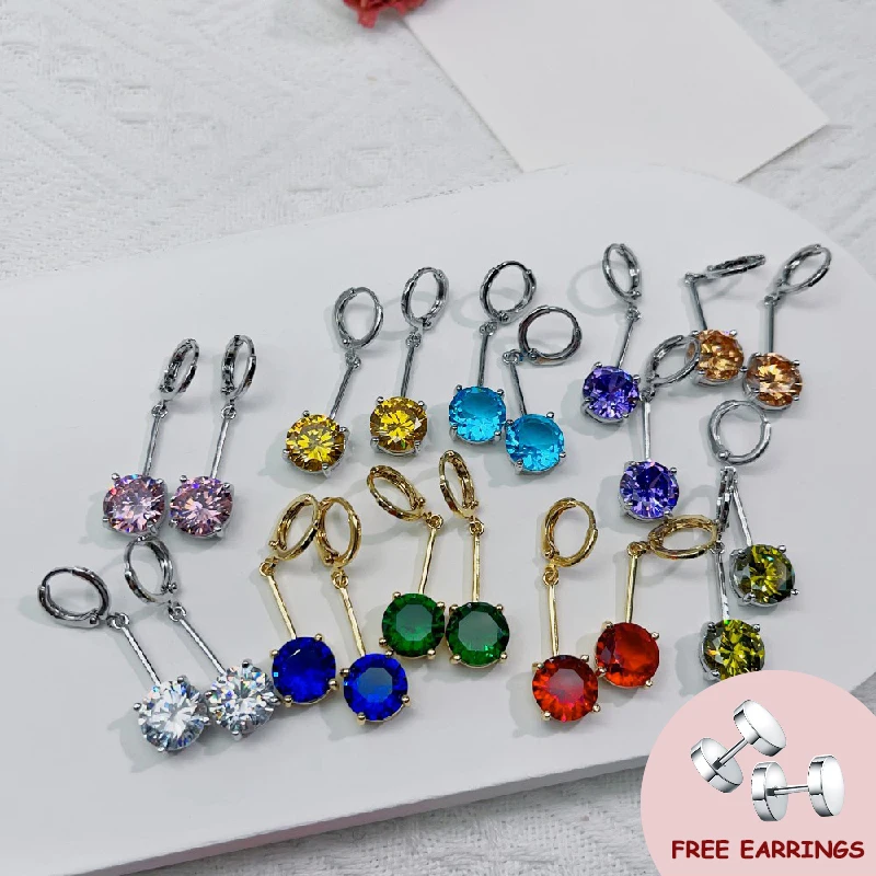 

Fashion Women Earrings 925 Silver Jewelry with Zircon Gemstone Accessories for Wedding Bridal Promise Party Gift Drop Earring