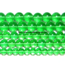 Smooth Green Glass Loose Beads 15