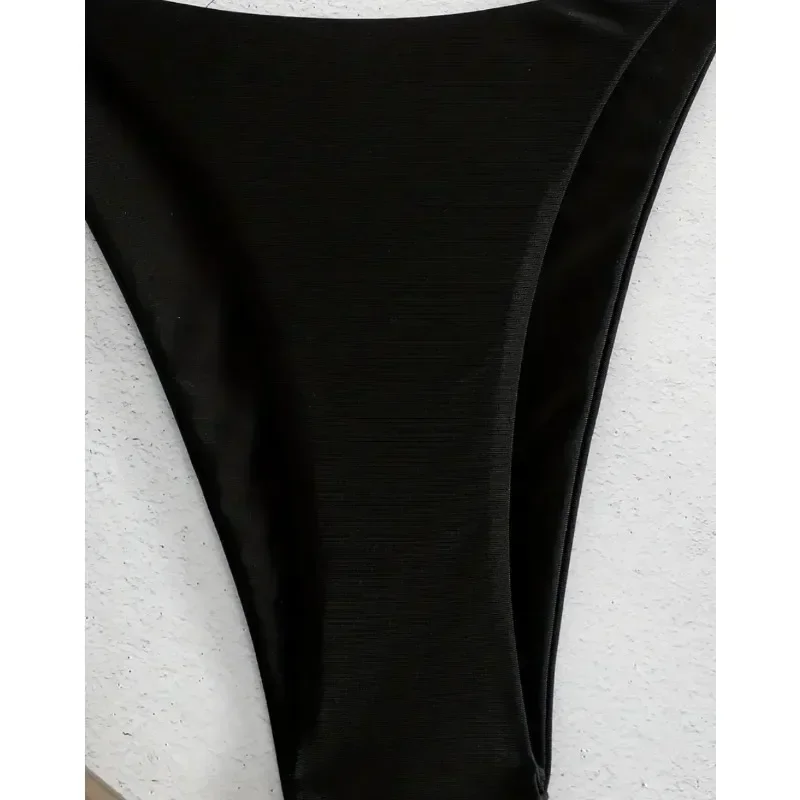 2024 New Women's Solid-color Separate Beach Wear Sexy Halter Three-point Bikini Backless Adjustable Lace-up Swimsuit 신형