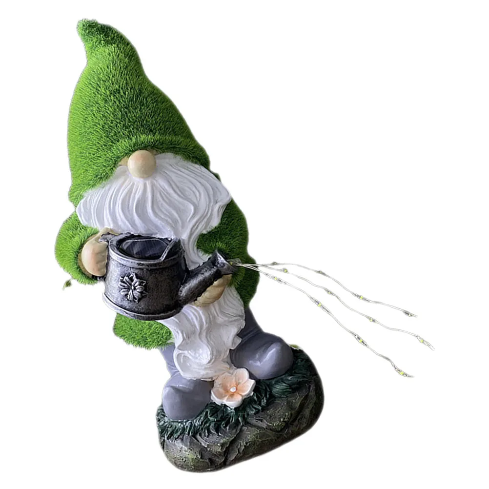 

Solar Gnome Statue Lamp Safe Smooth Wear Resistance Garden Courtyard Lawn Decor Solar Panel Night Recharge