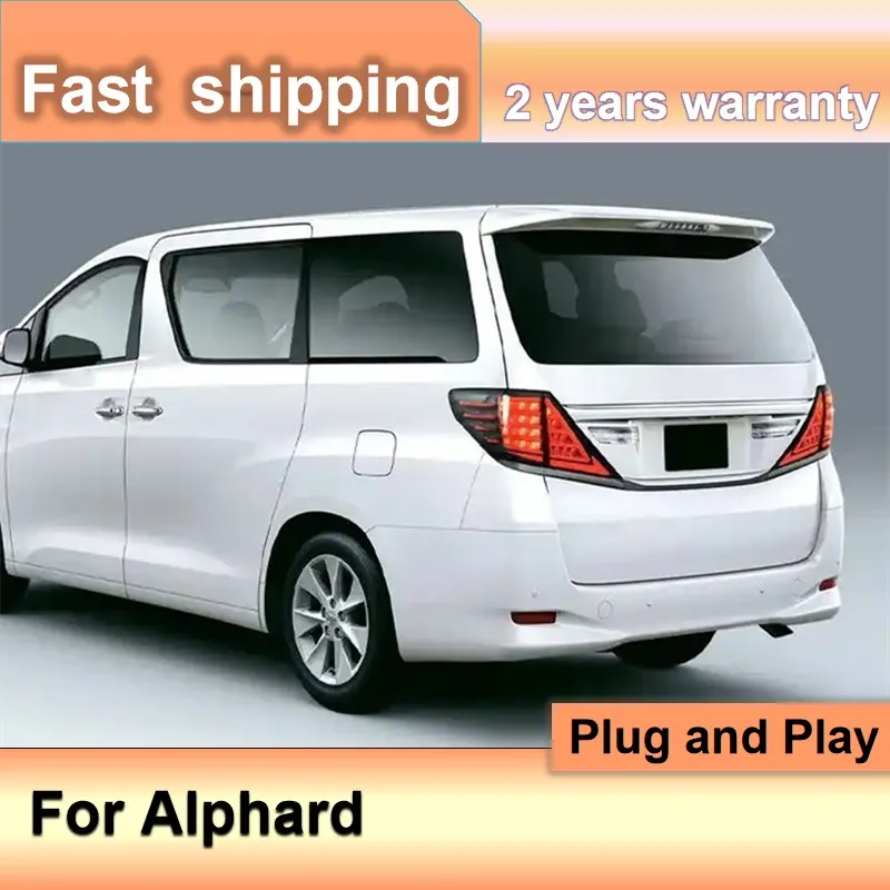 Car Accessories for Toyota Alphard Rear Tail Lights 2009-2014 Alphard Tailights DRL+Turn Signal+Brake+Fog+Reversing