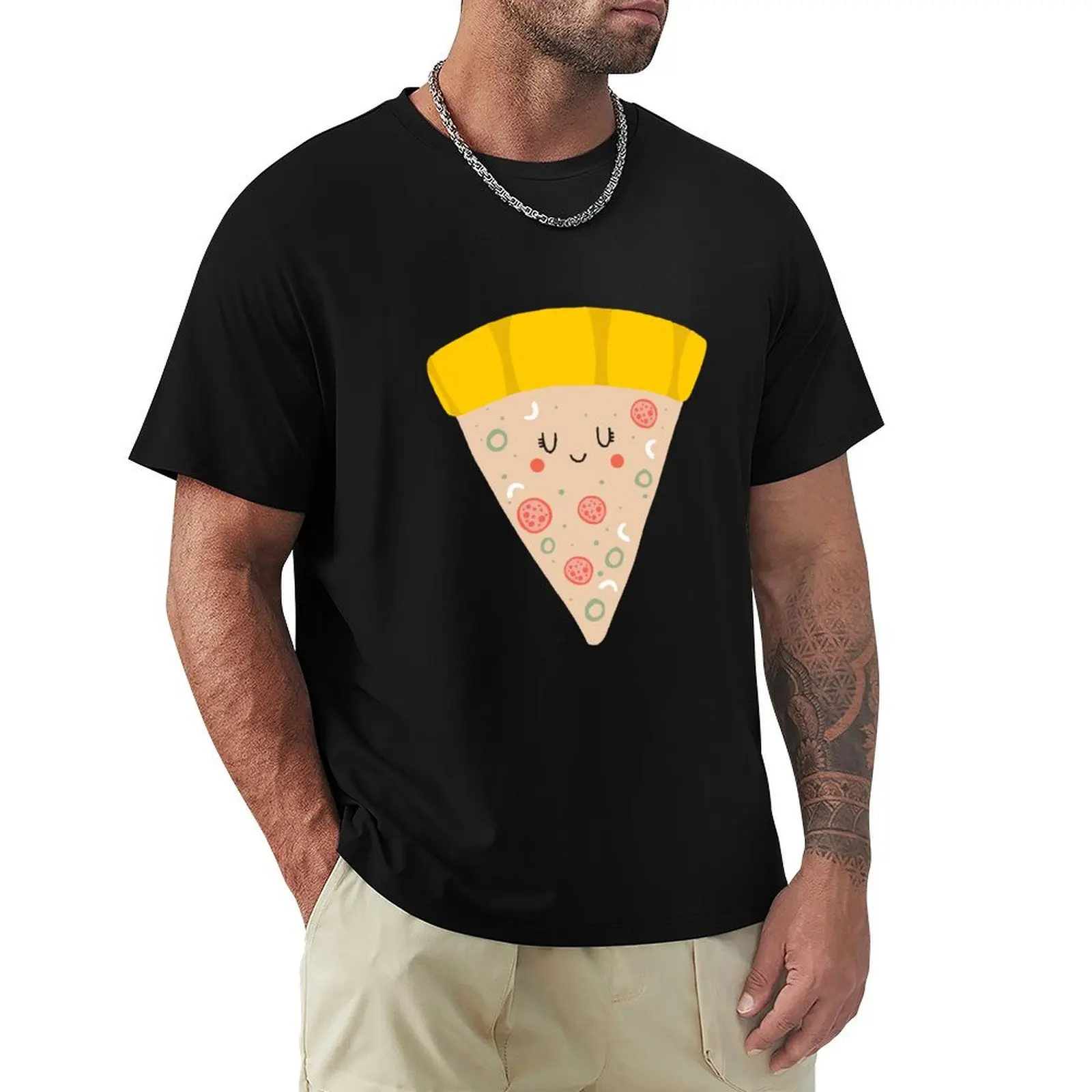 Cute funny smiling PIZZA slice T-Shirt Moisture Wicking Quick Dry Tee
